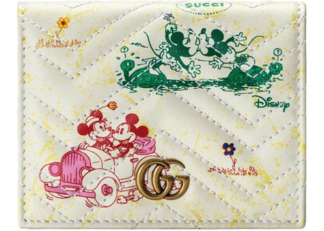 Gucci x Disney GG Marmont Card Case Wallet Matelasse Ivory